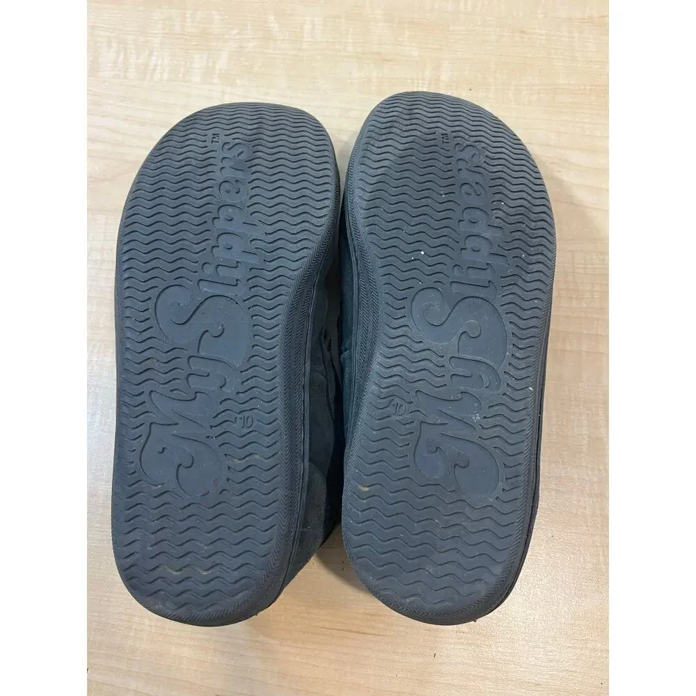 Men's Moccasin MySlippers Dark Grey Leather And Faux Shirling Lined Size‎ 10